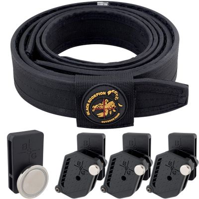 Black Scorpion Outdoor Gear Combo Rig N4 - Belt Extra Large + 3 Pouches CO14-BTXLBK-MPGMBK-MPMG