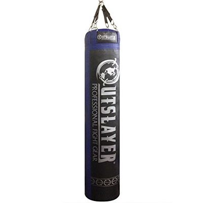 Punching Bag 6ft 130 Pounds Muay Thai Heavy Bag Filled Kickboxing Punch Bag (Black/Blue)