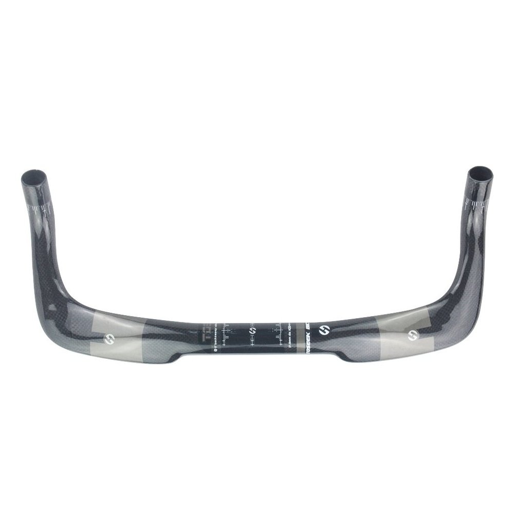 UPANBIKE Fixed Gear Bike Handlebar T800 Carbon Fiber 31.8mm*400mm/420mm/440mm Bullhorn Rest Bar TT Bar Glassy Black Matt Black (Glassy Black, 400mm*31.8mm)