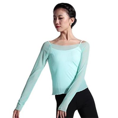 117120106 Mesh Top Ballet Warm Ups Ballet Tops (Green)