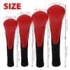 Andux 4pcs/Set Mesh Golf 460cc Driver Fairway Wood Club Head Covers Long Neck with No. Tags Black/Red view 2