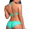Malinsa Women's Ruffle Wavy Bikini Bottom Low Rise Hipster Allure Swimsuit (Green, XL) view 2
