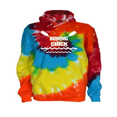JANT girl Crew Tie Dye Sweatshirt - Rowing Chick Logo (Rainbow Twist, YM)