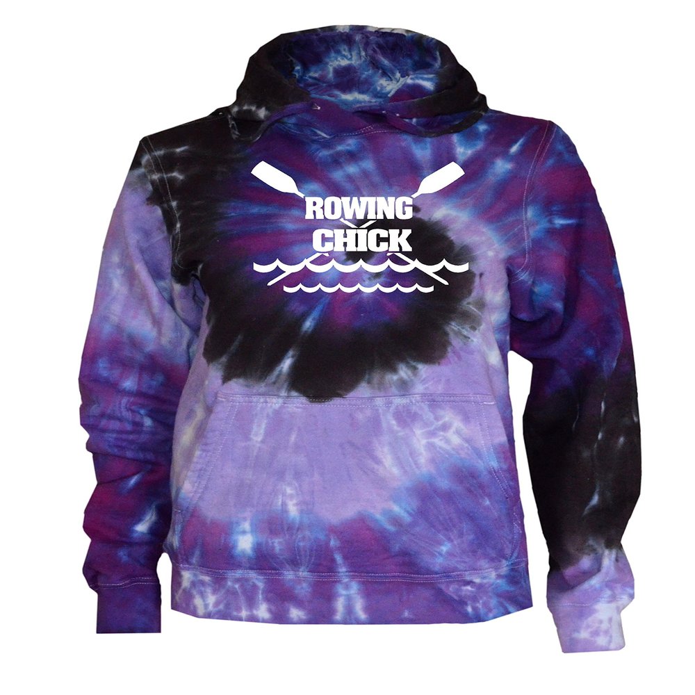JANT girl Crew Tie Dye Sweatshirt - Rowing Chick Logo (Purple Twist, YL)