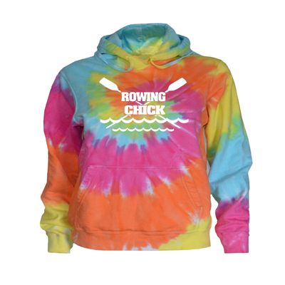 JANT girl Crew Tie Dye Sweatshirt - Rowing Chick Logo (Pastel Twist, YL)