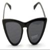 Womens Cat Eye Pointed Tip Sunglasses Fashion Cateye Shade Keyhole (Black) view 2