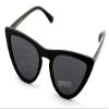 Womens Cat Eye Pointed Tip Sunglasses Fashion Cateye Shade Keyhole (Black) view 3