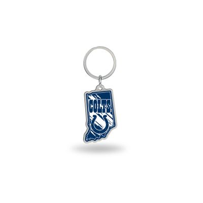 Rico Industries NFL Indianapolis Colts State Shape Keychain 2 x 3-"