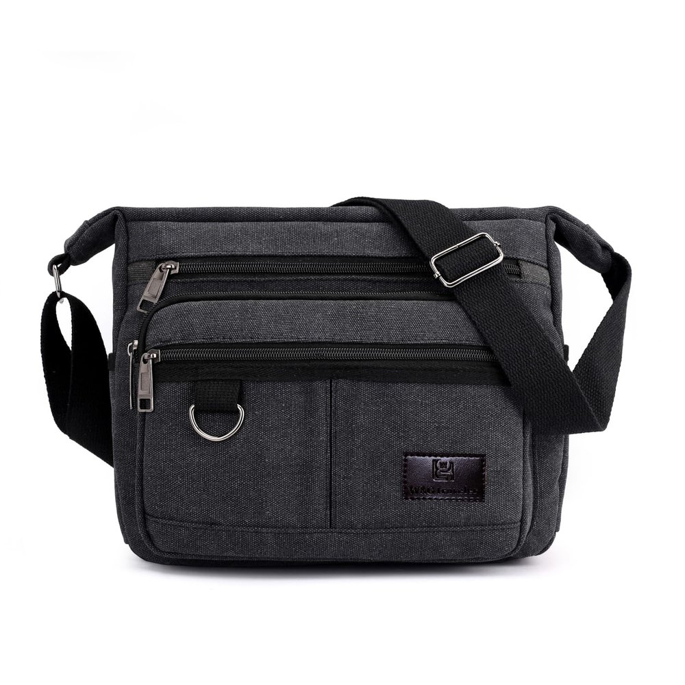 Crossbody Messenger Bag for iPad Pro 12.9 inches, Rfid Shoulder Purse w/Water Bottle Holders, 13 inch Laptop Briefcase, Built-in Wallet, Black