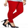 ladyline Extra Long Churidar Leggings Plain Cotton Indian Yoga Workout Pants for Women (2XL-3XL-Red) view 1