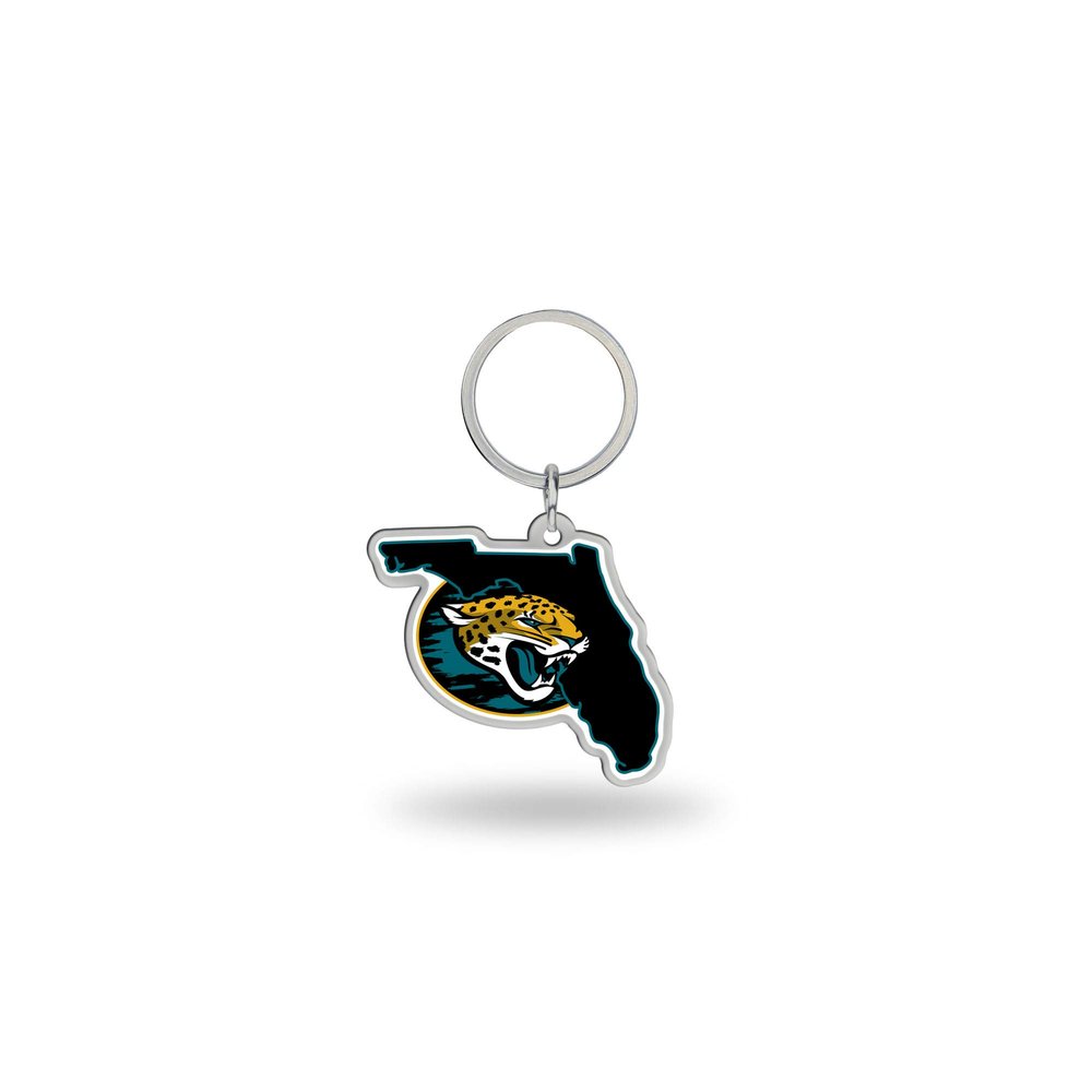 Rico Industries NFL Football Jacksonville Jaguars State Shape Keychain 2 x 3-"