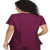 KOI Basics Katie Women's 4-Pocket Mock-Wrap Scrub Top Wine X-Large view 2