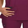 KOI Basics Katie Women's 4-Pocket Mock-Wrap Scrub Top Wine X-Large view 3