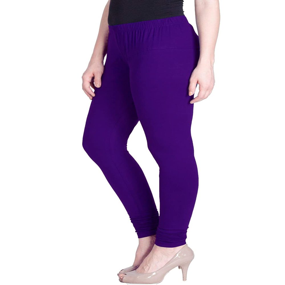 ladyline Extra Long Churidar Leggings Plain Cotton Indian Yoga Workout Pants for Women (2XL-3XL-Royal Blue)