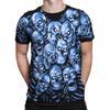 Liquid Blue unisex adult Skull Pile Blue Fantasy All Over Print Short Sleeve T-shirt T Shirt, Black, Large US view 1