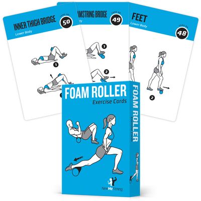 NewMe Fitness Foam Roller Workout Cards, Instructional Fitness Deck for Women & Men, Beginner Fitness Guide to Training Exercises at Home or Gym