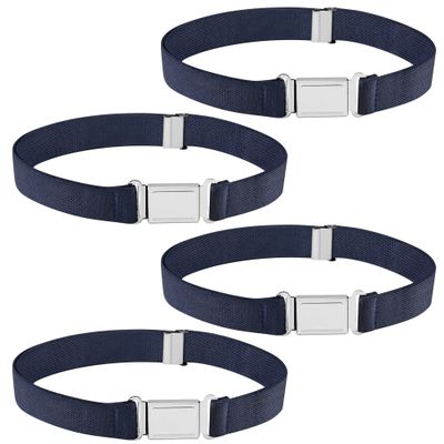 Buyless Fashion Kids Boys Toddler Adjustable Elastic Belt With Magnetic Buckle - 4 Pack - 5100-Navy