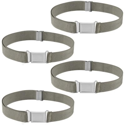 Buyless Fashion Kids Boys Toddler Adjustable Elastic Belt With Magnetic Buckle - 4 Pack - 5100-Charcoal-Gray