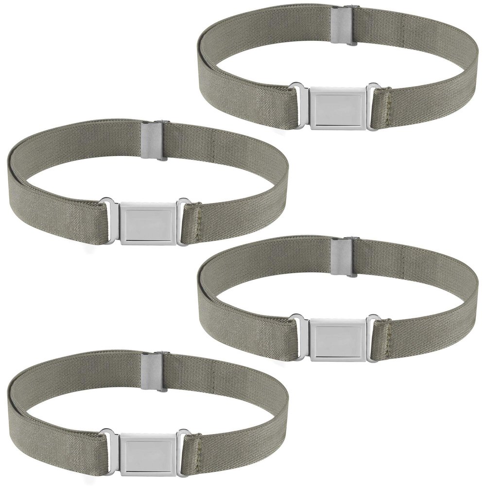 Buyless Fashion Kids Boys Toddler Adjustable Elastic Belt With Magnetic Buckle - 4 Pack - 5100-Charcoal-Gray