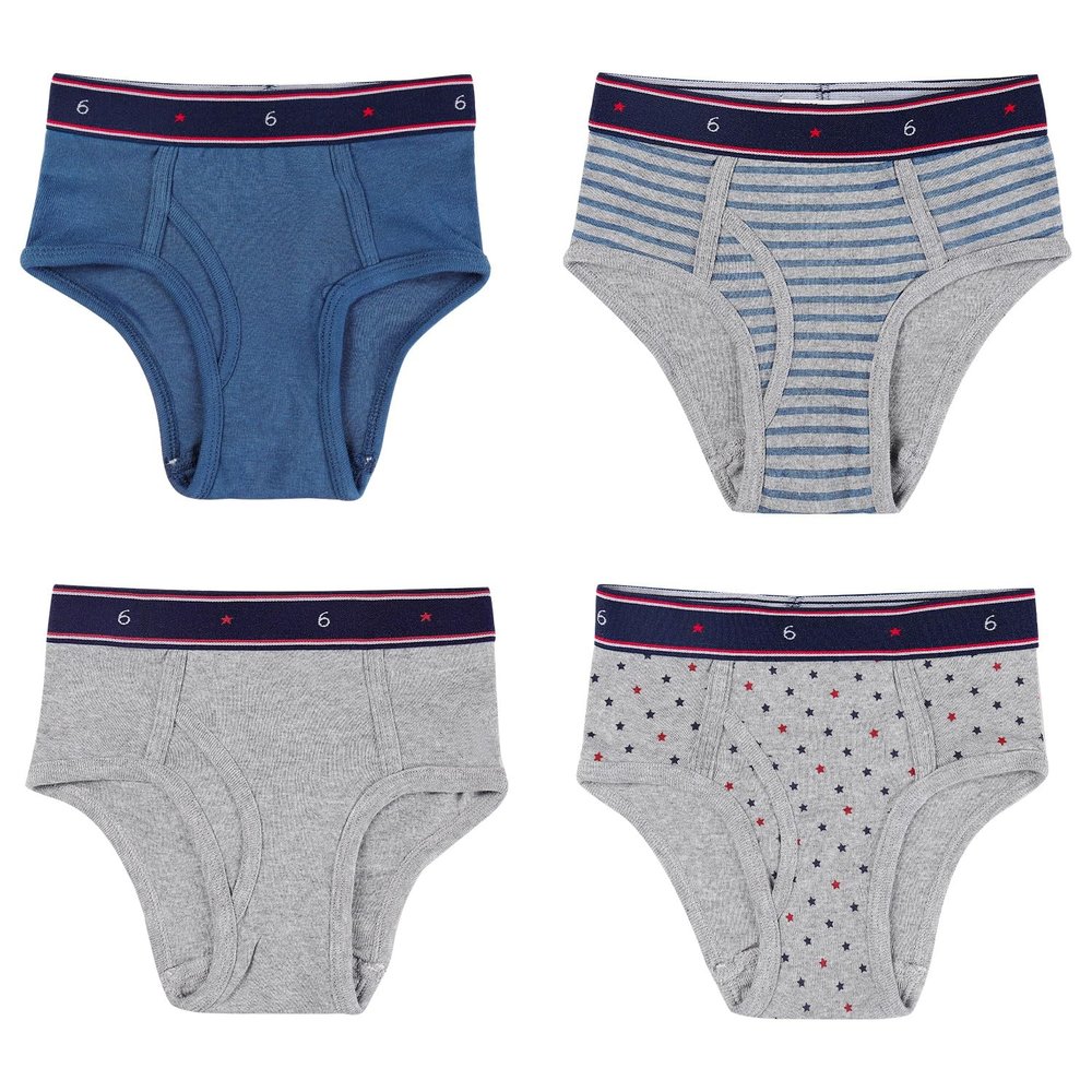 Buyless Fashion Boys Brief in Assorted Colors Soft Cotton Underwear 4 Pack - BS18-BC-1-2