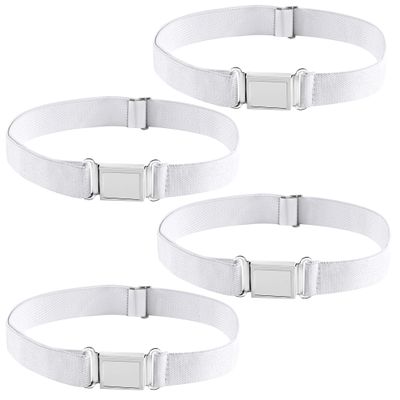 Buyless Fashion Kids Boys Toddler Adjustable Elastic Belt With Magnetic Buckle - 4 Pack - 5100-White