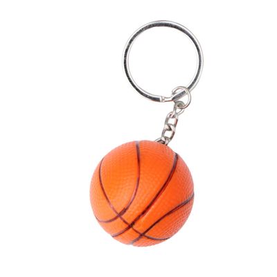 TOYMYTOY 4CM Stimulated Basketball Key Chain Sports Key Ring Souvenir Car Hanging Decoration(Orange Rough Surface)
