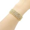 JSEA G5-Ladies Rhinestone Bracelet Stretch Silver Tone Womens Elastic Bracelet Bangles Small Wrist Gold Tone view 2