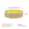 JSEA G5-Ladies Rhinestone Bracelet Stretch Silver Tone Womens Elastic Bracelet Bangles Small Wrist Gold Tone view 3