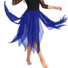 Freebily Women's Chiffon Belly Dance Side Split Lightweight Handkerchief Maxi Skirt Performance Costume Blue One Size view 4