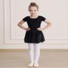 WEGETIT Leotard Girls Gymnastics Toddler Dance Ballet Pink Leotard Dresses with Skirt (Black,2-4T) view 2