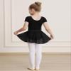 WEGETIT Leotard Girls Gymnastics Toddler Dance Ballet Pink Leotard Dresses with Skirt (Black,2-4T) view 3