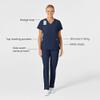 Wink Scrubs for Women, W123, Stylized Vneck Tops with 5 Pockets Navy view 2