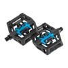 XPEDO GFX Neo Clipless Bicycling Pedals | Nylon Body, Cromoly Spindle, 3 Sealed Bearings, 16 Co-Molded Pins, 6 Float | MTB Trail/Enduro | Black/Blue view 4