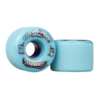 Cloud Ride! Wheels Slusheez 62mm 78A Longboard Wheels, Urethane Longboard Wheel Set for Longboarding, Skateboarding, Carving, Cruising, Downhill, Freeriding