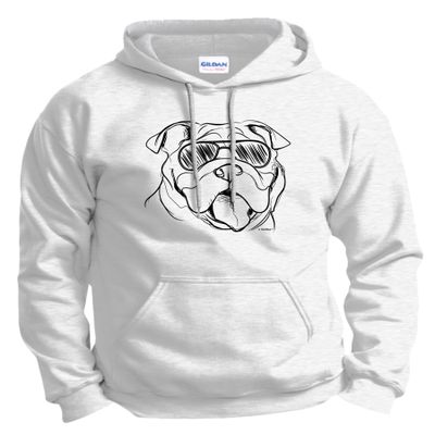 ThisWear Bully Gifts Dog Bday Gift Dog Presents Bulldog Gifts English Bulldog Sunglasses Dog Gift Hoodie Sweatshirt 2XL Ash