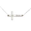 AJ's Collection Personalized Cross Necklace With Birthstone Setting. Upto 9 Characters. Choice of 925 Chain. Gifts for Her view 1