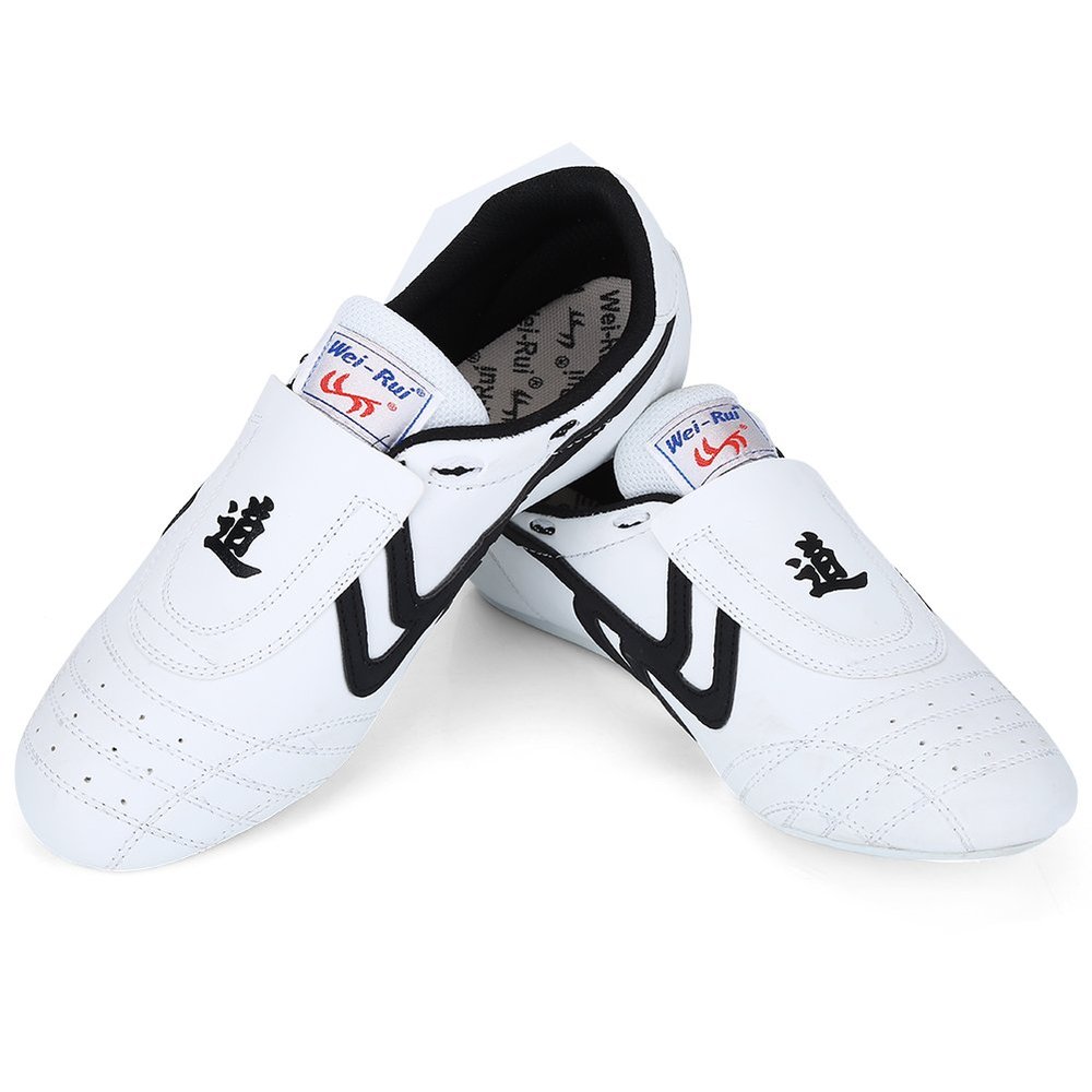 Taekwondo Shoes,Martial Arts Sneaker Sport Boxing Karate Kung fu Taichi ShoesLightweight Shoes for Kids Women Men Adult with Blue Storage Bag(44 Size Suitable 27mm Foot Length) Scarpe Taekwondo