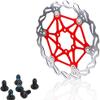 Brake Disc Rotors, Optional Size Mountain Bike Floating Brake Disc Rotor Cycling Bicycle Brake Pad(160mm-Red) view 1