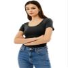 Emmalise Women's Short Sleeve Tshirt Scoop Neck Tee Value Set (3Pk, Blk, Navy, Yolk Yellow, Small) view 2