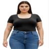 Emmalise Women's Short Sleeve Tshirt Scoop Neck Tee Value Set (3Pk, Blk, Navy, Yolk Yellow, Small) view 3