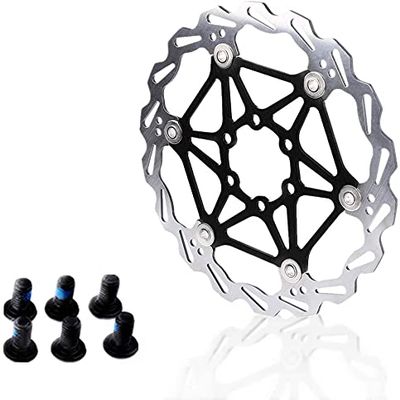 180mm Disc Brake Rotor with 6 Bolts Stainless Steel Rotors Fit for Road Bike, Mountain Bike, , BMX (Stainless Steel)