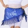 ZLTdream Women's Latin Belly Dance Triangle Hip Scarf with Tassel Dark Blue view 2