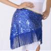 ZLTdream Women's Latin Belly Dance Triangle Hip Scarf with Tassel Dark Blue view 3