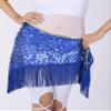 ZLTdream Women's Latin Belly Dance Triangle Hip Scarf with Tassel Dark Blue view 4