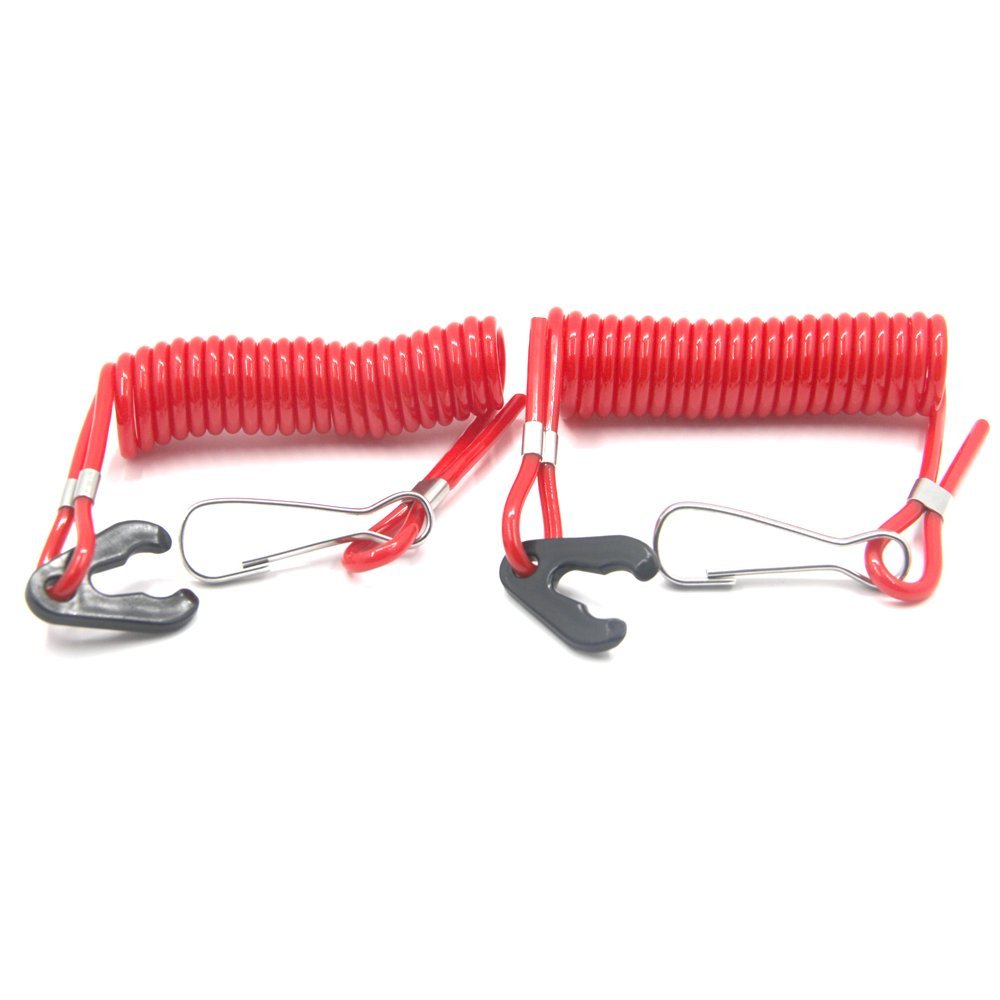 ZOOKOTO 2pcs Outboard Replacement Engine Stop Lanyard Motor Safety Rope Kill Switch Key Lanyard for Yamaha Tohatsu Outboard Motors