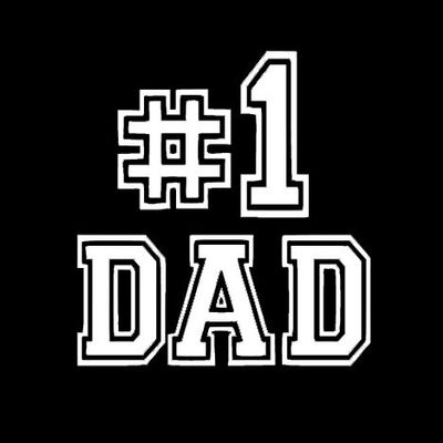 #1 Number One Dad Decal Vinyl Sticker Makarios LLC |Cars Trucks Walls Laptop MKR| White |5.5 x 5.5 in|MKR082