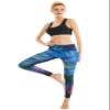 COOLOMG Women Yoga Leggings Running Tights Low Rise Leggings Workout Gym with Hidden Pockets Color Lines L view 2