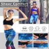 COOLOMG Women Yoga Leggings Running Tights Low Rise Leggings Workout Gym with Hidden Pockets Color Lines L view 4