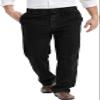 IDEALSANXUN Mens Elastic Waist Denim Solid Casual Pants (Black, 36x32) view 1