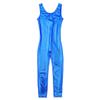dPois Kids Girls Metallic Sleeveless Full Unitard Body Jumpsuit Gymnastics Leotard Dance Perfomance Costume Blue 3-4 view 2